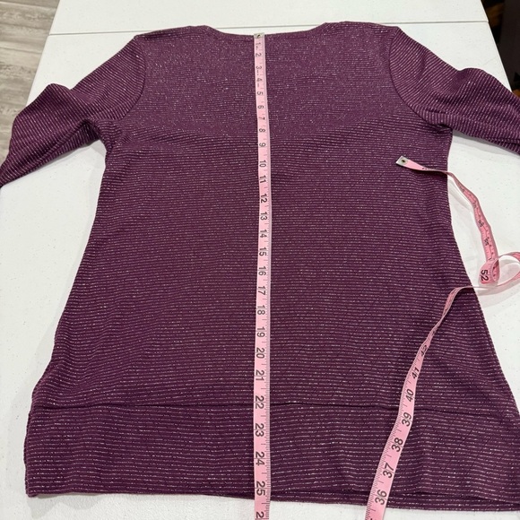 Torrid 3/4 Sleeve Bodycon Pullover V-neck Purple & Silver Women’s Size 1 (1X) - Picture 9 of 11